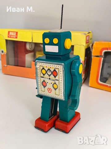 стара механична играчка Робот , снимка 5 - Антикварни и старинни предмети - 53665385