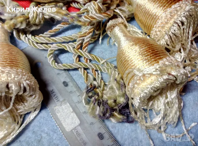 ЧИФТ СТАРИ ВИСУЛКИ от РЕТРО КАДИФЕНИ / ПЛЮШЕНИ ЗАВЕСИ ПЕРДЕТА 47616, снимка 5 - Антикварни и старинни предмети - 47598412