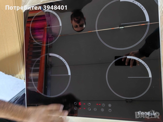 1бр./ Cooksir CSC-D46001-BB – Стъклокерамичен плот за вграждане с 4 зони, 9 нива на мощност, таймер , снимка 2 - Котлони - 52653940