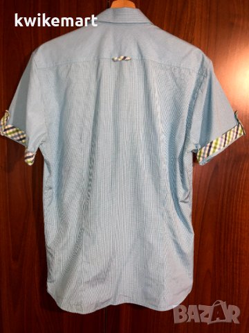 Мъжка риза с къс ръкав – светлосиня, като нова, снимка 2 - Ризи - 41329642