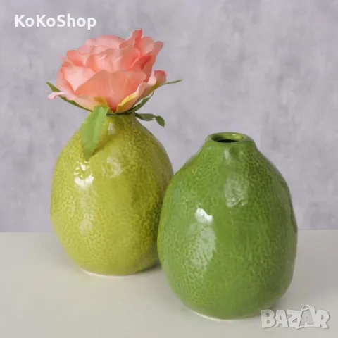 Ваза "Лайм"9х9х12 см./зелена ваза/керамична ваза