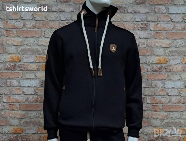 Нов мъжки топъл суичър с цип на марката НАКЕТАНО в черен цвят, снимка 5 - Суичъри - 42740704