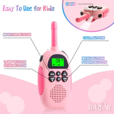 Комплект 2 броя Уоки-Токи за момичета и момчета - обхват 3 километра , снимка 15 - Други - 48549357