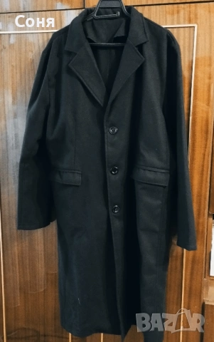 Дамско черно дълго палто , снимка 7 - Палта, манта - 53067971