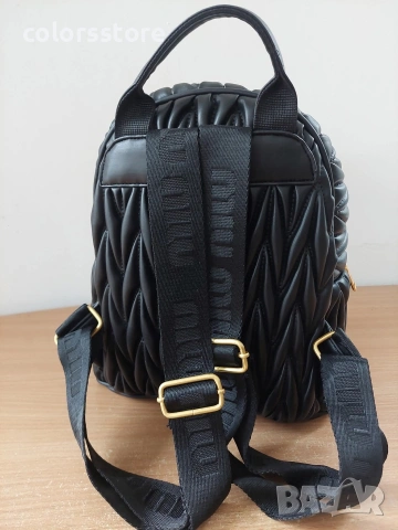 Черна раница MiuMiu /SG04, снимка 3 - Раници - 35246546
