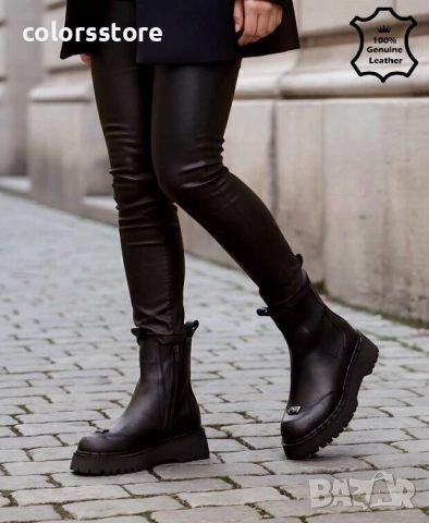 Равни боти - черна ЕСТЕСТВЕНА кожа - 5349 , снимка 2 - Дамски боти - 52450825