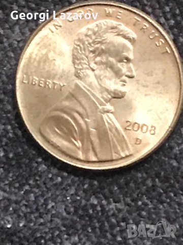 1 цент САЩ 2008 буква Д