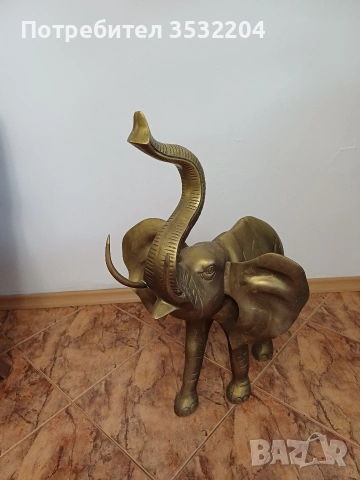 Голям бронзов слон, снимка 2 - Антикварни и старинни предмети - 53178736