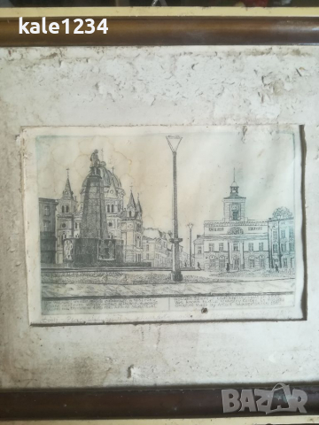 Стара картина. Литография. Графика. Antoni Studzinski. Vintage. , снимка 7 - Антикварни и старинни предмети - 36459053
