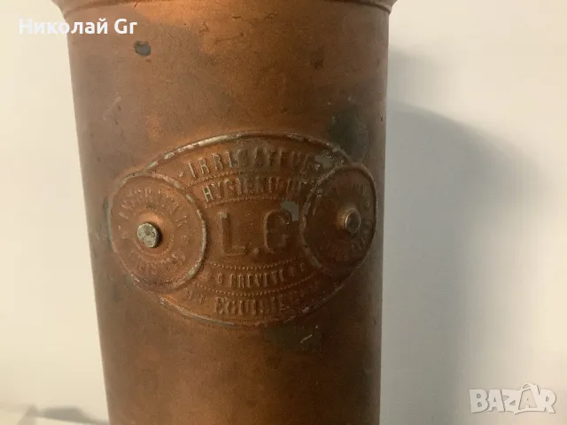 Промивно устройство медицински производство Франция 19 век височина 28 см  метал порцелан, снимка 3 - Антикварни и старинни предмети - 49908771