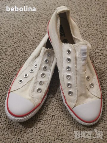 Бели Кецове без връзки, снимка 3 - Кецове - 34754294