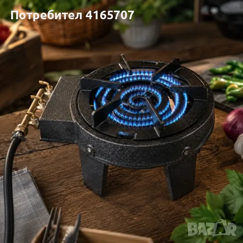 Професионален чугунен газов котлон за уок с 3 регулируеми горелки, снимка 3 - Котлони - 55905638