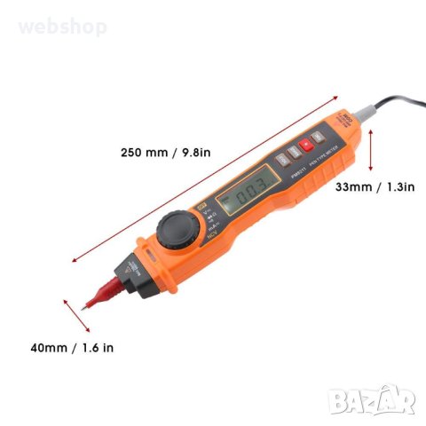 Мултицет PEAKMETER PM8211, зумер, VAC, VDC, OHM, NCV, снимка 4 - Други инструменти - 41410270