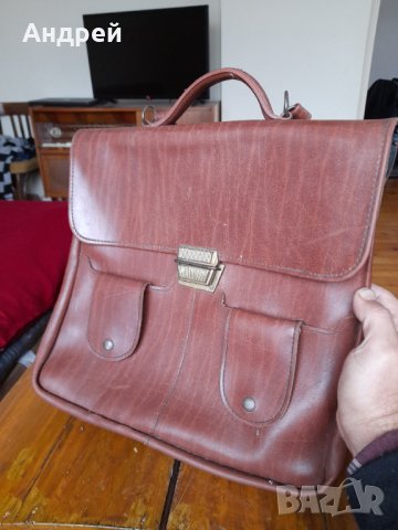 Стара кожена чанта #5, снимка 6 - Антикварни и старинни предмети - 34518299