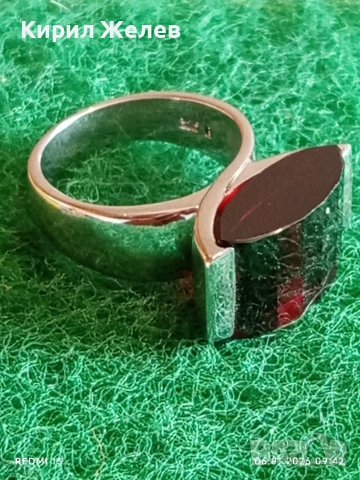 Дизайнерски сребърен пръстен с ГРАНАТ подходящ подарък за специални случаи 33301, снимка 7 - Пръстени - 53002728