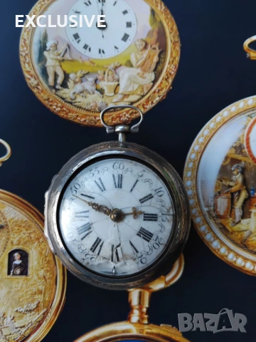 J. Miller. Сребърен джобен часовник  1760г