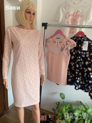 Розово рокля от дантела, снимка 16 - Рокли - 40914436