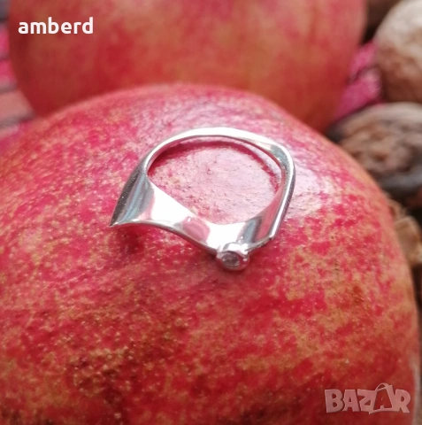 Изключително красив и нежен сребърен пръстен - модел КR033, снимка 2 - Пръстени - 53732368