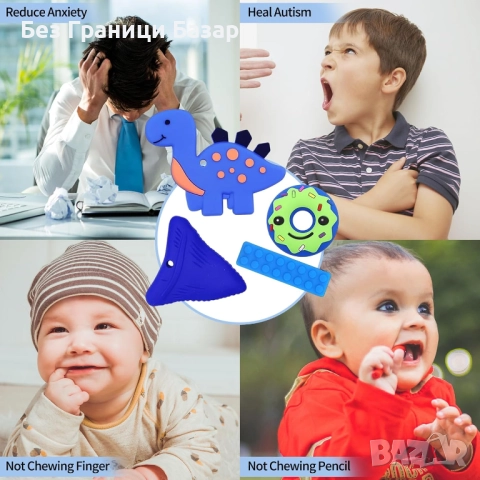 Нови 6 броя Сензорни Огърлици за Деца от 100% Силикон за Стрес и ADHD, снимка 5 - Други - 42528412