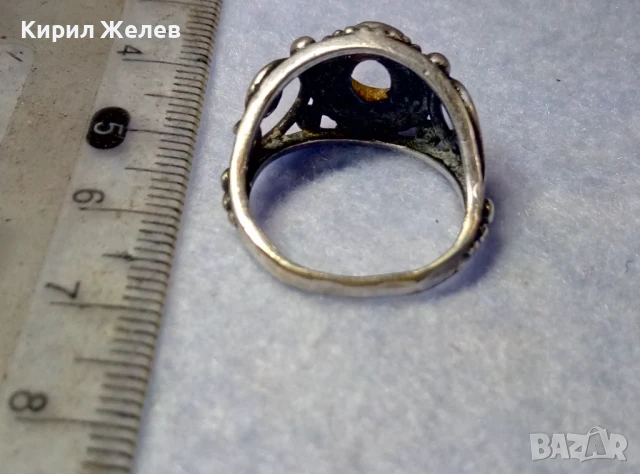 Стар АЖУРЕН РЕТРО АРТ ПОСРЕБРЕН БРОНЗОВ ПРЪСТЕН с ГНЕЗДО За ИНКРУСТИРАНЕ на СКЪПОЦЕНЕН КАМЪК 47674, снимка 7 - Антикварни и старинни предмети - 50542225