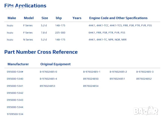 Комън рейл дюзи за Isuzu, снимка 4 - Камиони - 29488842