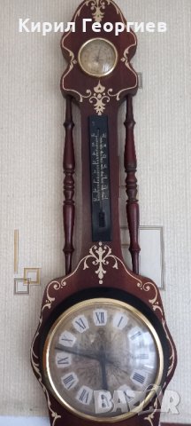 Голям стар барометър, хидрометър, часовник и термометър , снимка 2 - Други стоки за дома - 42344809