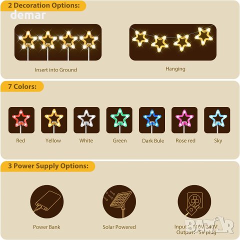 Orihome® 15 м, 85 LED гирлянди, соларни и USB, дистанционно управление, снимка 4 - Декорация за дома - 42356892