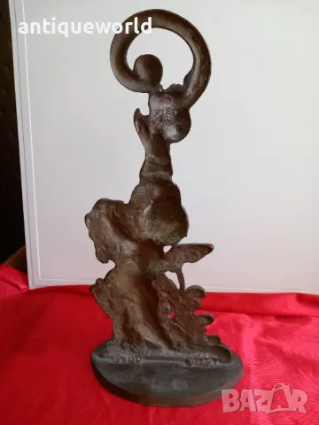 19 Век Викториански Бронзов Стопер за Врата , ХЕРУВИМ , Ангелче, снимка 4 - Антикварни и старинни предмети - 50397529