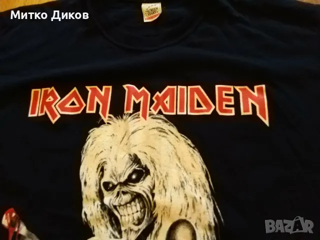 Маркова тениска Fruit of the loom на Iron Maiden Killers размер Л отлична, снимка 3 - Тениски - 48970526