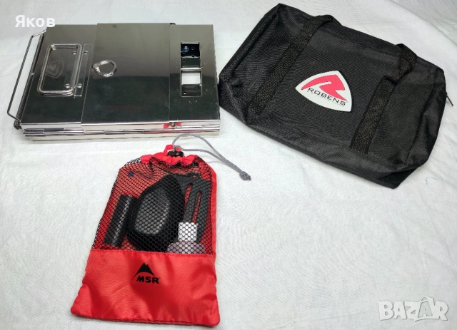 Сгъваема мини печка за къмпинг Robens Firewood Stove с прибори MSR, снимка 5 - Газови котлони - 53667335