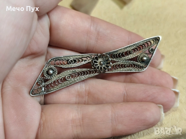 Стара сребърна брошка (15), снимка 4 - Антикварни и старинни предмети - 52251202