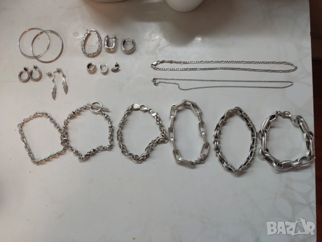 ПРОМО ЦЕНА до 25.03. Сребърни бижута-гривни, колиета, обеци 925, снимка 2 - Колиета, медальони, синджири - 53127575