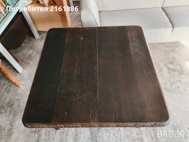 Антикварна маса с дърворезба , снимка 3 - Антикварни и старинни предмети - 51444237