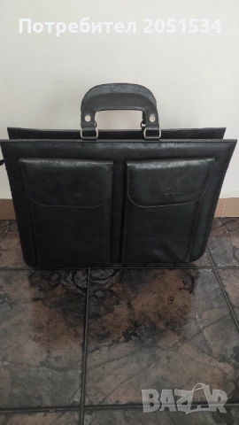 Бизнес голяма чанта за документи от естествена кожа
