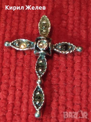 СТАРО СРЕБЪРНО КРЪСТЧЕ СРЕБРО 925 КРЪСТ с КРИСТАЛЧЕТА  25679