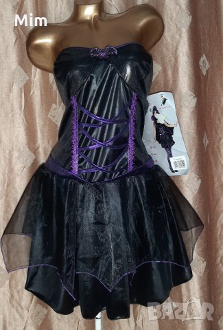  Party 44-46 Черна рокля с кожен змийски принт , снимка 2 - Рокли - 35848568