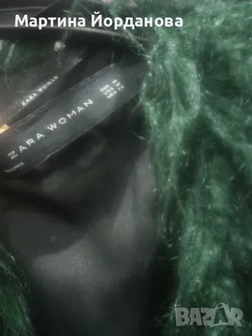 Дамско пухесто сако Zara размер М, снимка 2 - Сака - 49173339