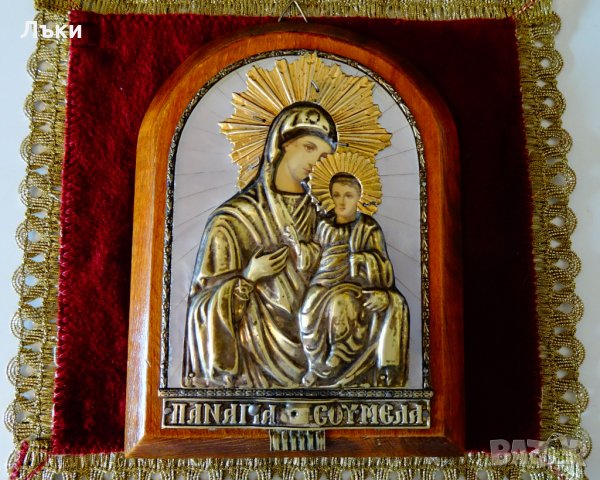 Старинна икона Св.Богородица Сумела,седеф,позлата. , снимка 12 - Икони - 34806996