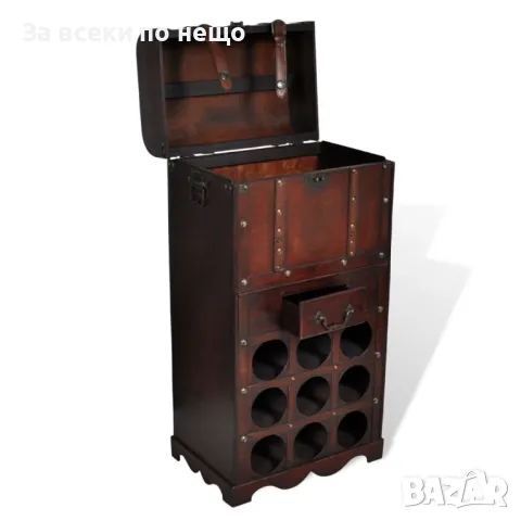 Дървен шкаф за вино със стойка за 9 бутилки Код P354, снимка 3 - Шкафове - 49804575