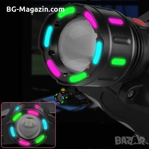 Професионален мощен далекобоен лед лазерен челник за глава риболов каска лов Power Bank PM10-TG, снимка 6 - Къмпинг осветление - 50938325