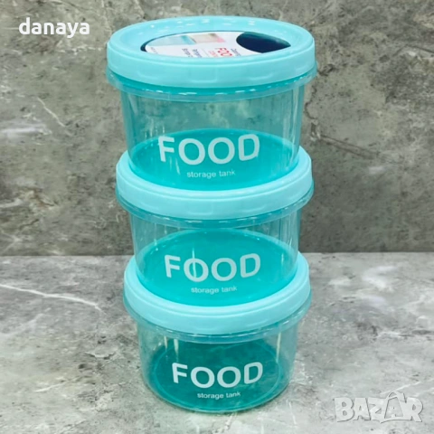 6395 Комплект кутии за храна пластмасови буркани за съхранение, 1000 ml, 3 броя, снимка 4 - Кутии за храна - 53411256