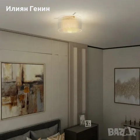 Таванна лампа HOMCOM с акрилен абажур, снимка 8 - Лампи за таван - 56014558