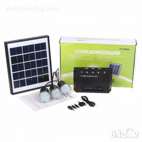Слънчева осветителна система Automat, DC LED светлини, 4W, 7.5V, снимка 1 - Къмпинг осветление - 36263614