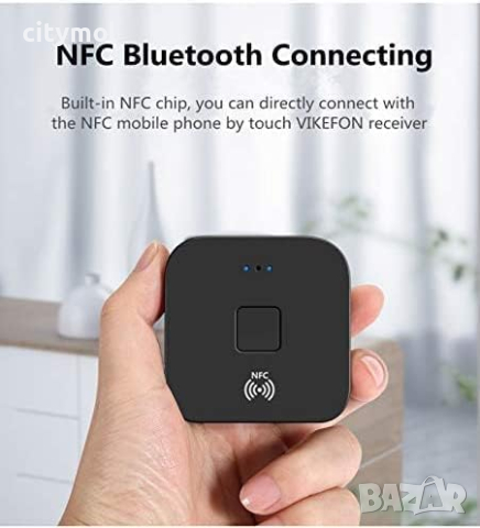 Bluetooth приемник, предавател, ресийвър, трансмитер AUX, NFC, RCA, безжичен, аудио, адаптер, музика, снимка 6 - Ресийвъри, усилватели, смесителни пултове - 41085926