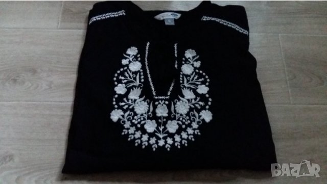 ДАМСКА ПАМУЧНА БЛУЗА С БРОДЕРИЯ, снимка 2 - Блузи с дълъг ръкав и пуловери - 40889280