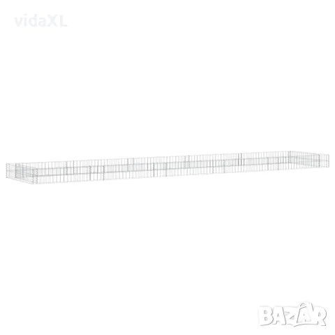 vidaXL Габион повдигната леха, поцинкована стомана, 500x100x20 cм, снимка 6 - Саксии и кашпи - 56146224