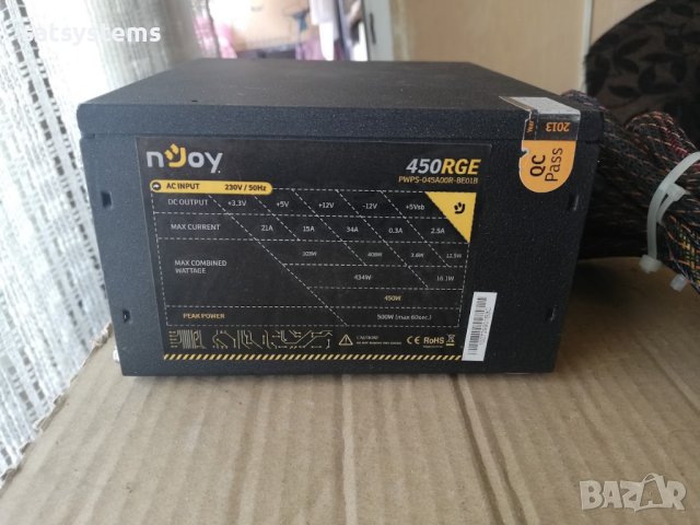 Компютърно захранване 450W NJOY 450RGE 120mm FAN, снимка 2 - Захранвания и кутии - 41488172