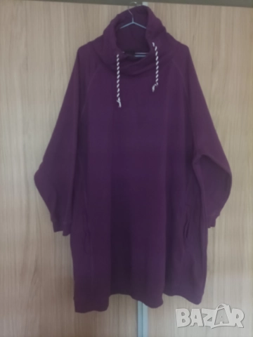 Макси памучна рокля с джобове тип худи Ulla Popken 