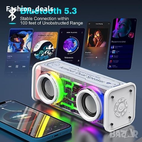 Нов преносим безжичен високоговорител 10 W стерео звук Колонка музика, снимка 3 - Слушалки и портативни колонки - 41964969