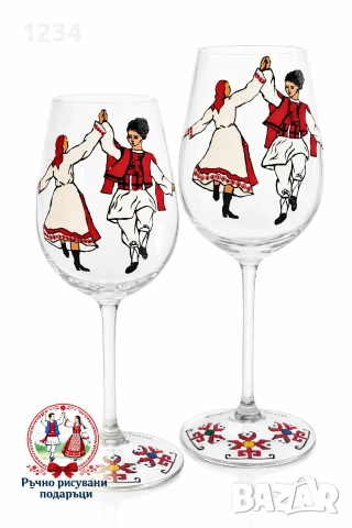 Рисувани чаши с народни мотиви 